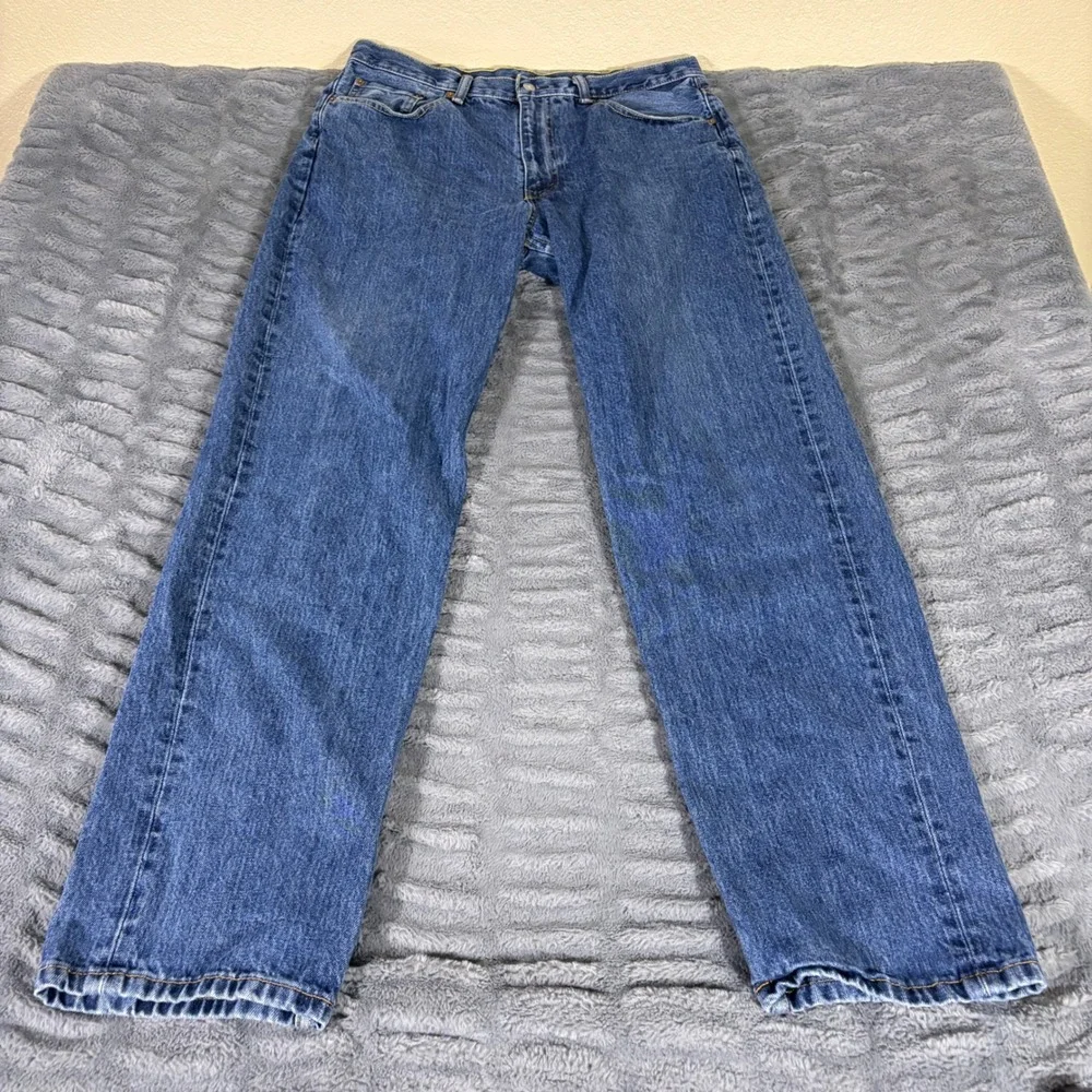 Levis 550 Relaxed Fit Jeans Mens 38x36 Blue Medium Wash Denim Straight Leg AT219